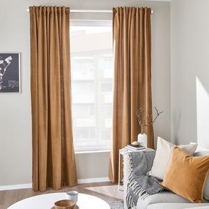 BRAND NEW! Light Brown Curtains - 2 panels included - 55x98